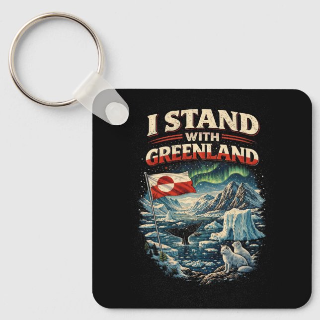 Stand with Greenland Keychain (Front)