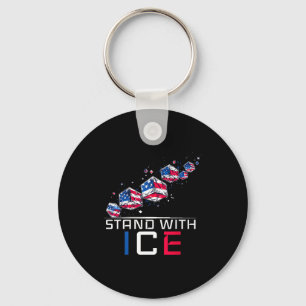 Stand with ice deportation funny support keychain