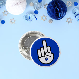 Stand with Israel, Middle Finger Hamsa  1 Inch Round Button