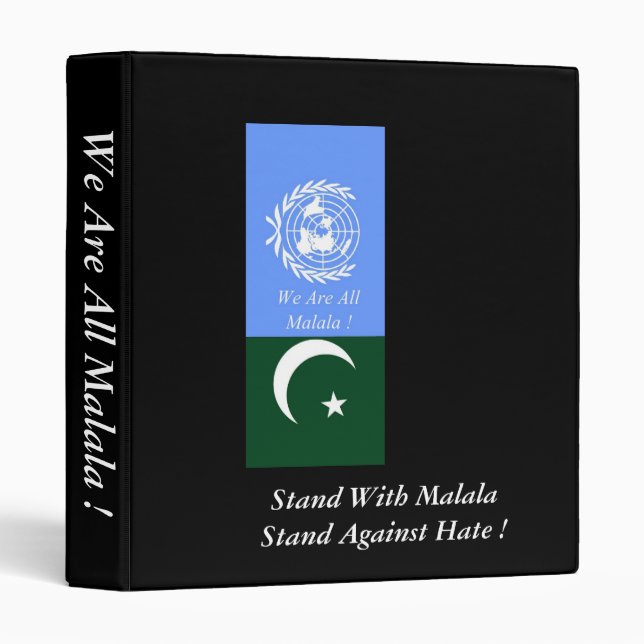 STAND WITH MALALA STAND AGAINST HATE ! BINDER (Front/Spine)