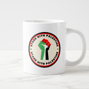 Stand with Palestine - Fist - Flag Colours Large Coffee Mug