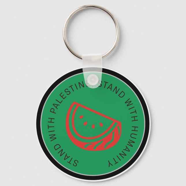 Stand with Palestine Free Gaza Solidarity Keychain (Front)