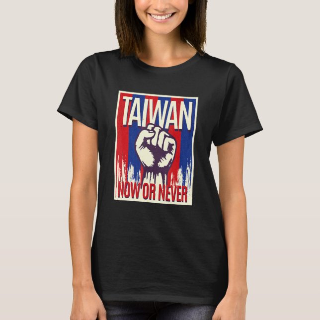 Stand With Taiwan Taiwanese Flag Support Taiwan T-Shirt (Front)