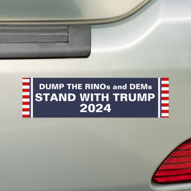 STAND WITH TRUMP 2024 BUMPER STICKER (On Car)