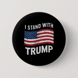Stand With Trump American Flag Men Woman Usa Vinta 2 Inch Round Button