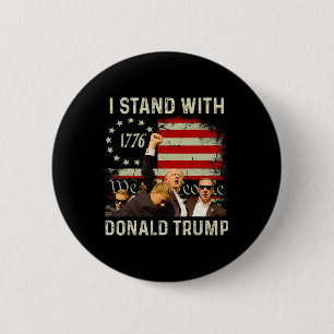 Stand With Trump Funny Trump 2024  2 Inch Round Button