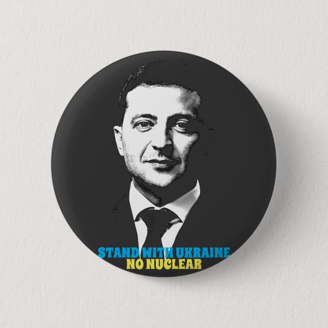 STAND WITH UKRAINE 2 INCH ROUND BUTTON (Front)
