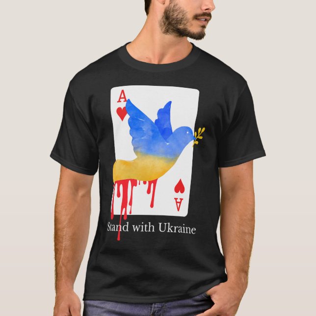 Stand With Ukraine Ace Of War Support Tee  (Front)
