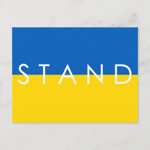 Stand with Ukraine Blue and Yellow Flag Postcard