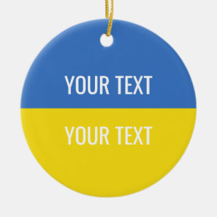 Stand With Ukraine Custom Ukraine National Flag  Ceramic Ornament