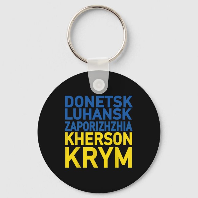 Stand With Ukraine Defending Donetsk  Keychain (Front)