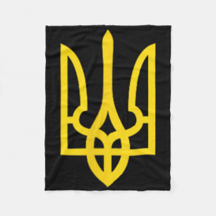 Stand With Ukraine Emblem Symbol Support Ukrainian Fleece Blanket