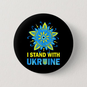 Stand With Ukraine Flag Anti-putin No To War Ukrai 2 Inch Round Button