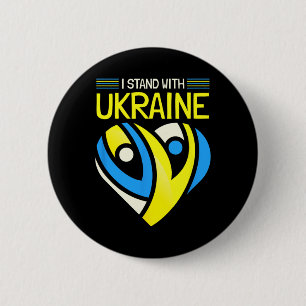 Stand With Ukraine Flag Anti-putin Say No To War U 2 Inch Round Button