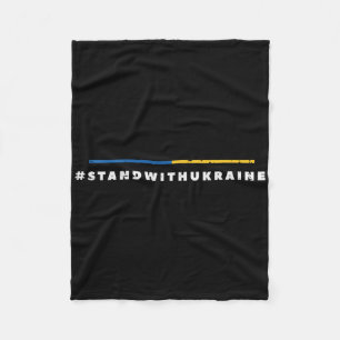 Stand With Ukraine Flag Lines Pro Ukrainian Men Wo Fleece Blanket