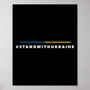 Stand With Ukraine Flag Lines Pro Ukrainian Men Wo Poster