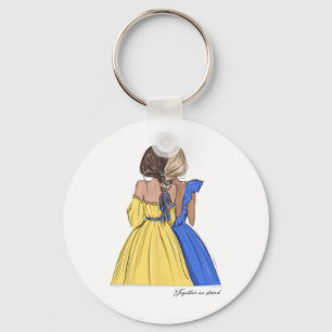 Stand With Ukraine Ladies Shirt Ukrainian Girls Bl Keychain