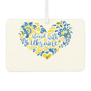 Stand with Ukraine lettering and heart Air Freshener