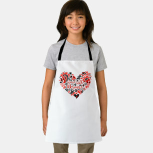 Stand with Ukraine lettering and heart Apron