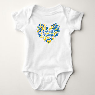 Stand with Ukraine lettering and heart Baby Bodysuit