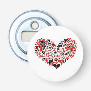 Stand with Ukraine lettering and heart Bottle Opener