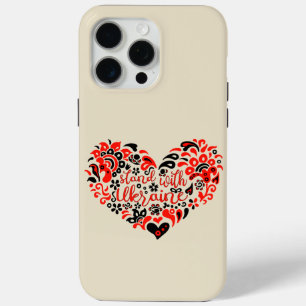 Stand with Ukraine lettering and heart iPhone 15 Pro Max Case