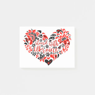 Stand with Ukraine lettering and heart Post-it Notes