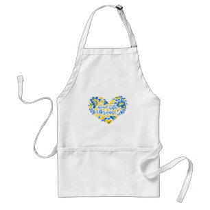 Stand with Ukraine lettering and heart Standard Apron