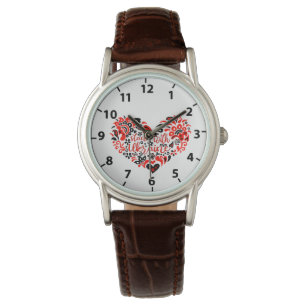 Stand with Ukraine lettering and heart Watch