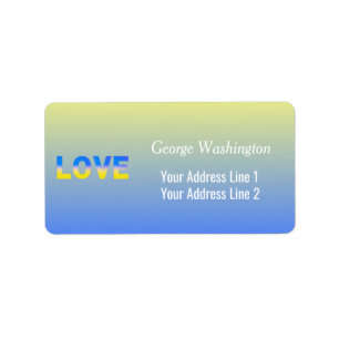 Stand with Ukraine, Love and Peace Support Ukraine Label