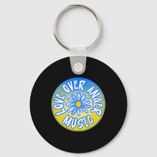 Stand With Ukraine Love Over Anger Music 4  Keychain