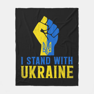 Stand With Ukraine Love Support Ukraine Men Women Fleece Blanket