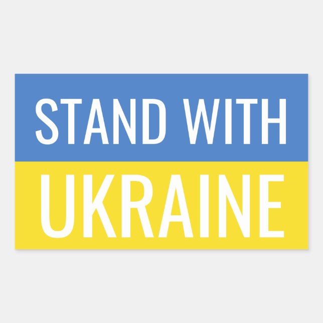 Stand With Ukraine Patriotic Ukraine National Flag Sticker (Front)