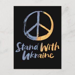 Stand With Ukraine - PEACE Symbol Sign War Holiday Postcard