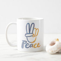 Stand With Ukraine - PEACE Symbol V-Sign Freedom