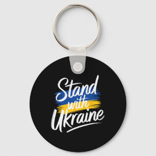 Stand With Ukraine Support Solidarity Peace Ukrain Keychain