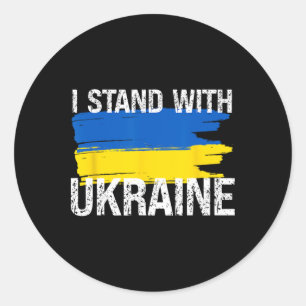 Stand With Ukraine Support Ukraine Flag For Love P Classic Round Sticker