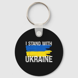Stand With Ukraine Support Ukraine Flag For Love P Keychain