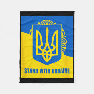 Stand With Ukraine - Support Ukraine, Stop The War Fleece Blanket