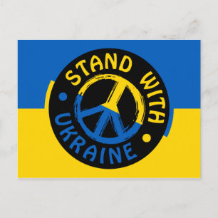 Stand With Ukraine, Ukraine Peace Symbol Postcard