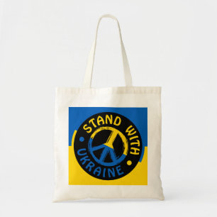 Stand With Ukraine, Ukraine Peace Symbol Tote Bag