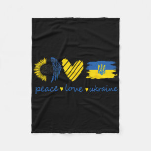 Stand With Ukrainian Peace Love Ukraine Sunflower  Fleece Blanket
