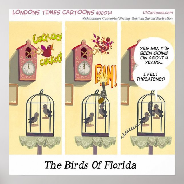 Stand Your Ground Funny Bird With Gun Poster (Front)