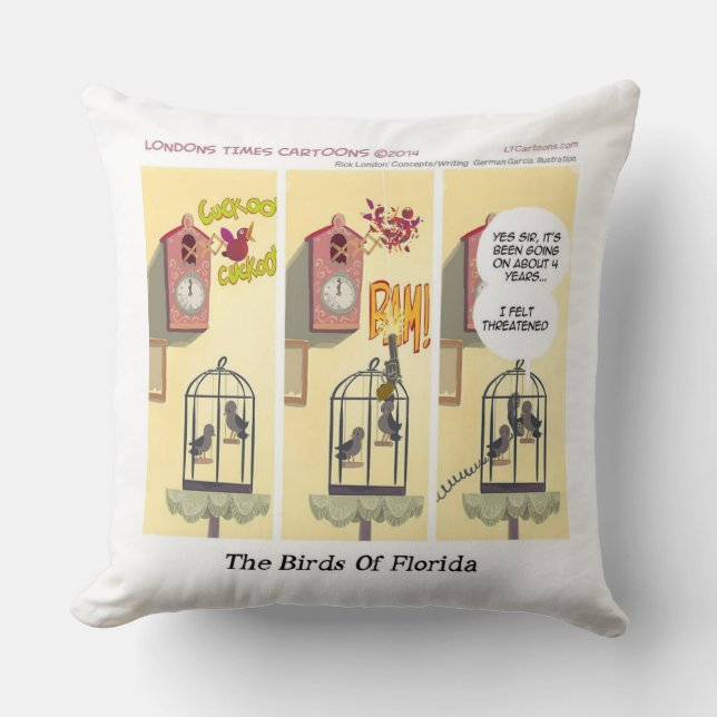 Stand Your Ground Funny Bird With Gun Throw Pillow (Front)