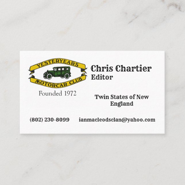 Standard, 3.5" x 2.0" Business Card (Front)