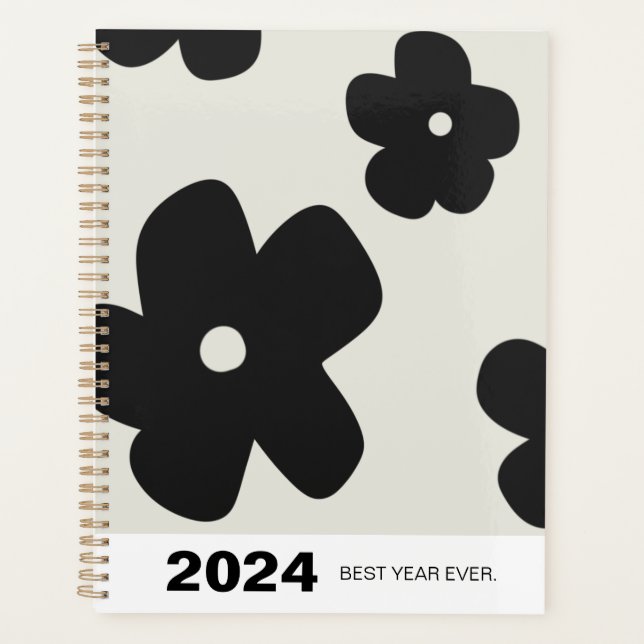 Standard (8.5" x 11"), Hard Cover, Black Spiral Pl Planner (Front)