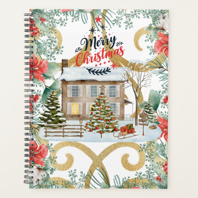 Standard (8.5" x 11"), Hard Cover, Black Spiral, Planner (Front)