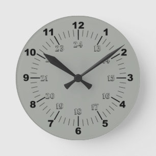 Standard and Military Time Round Clock
