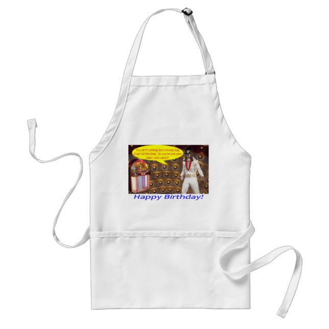 standard apron.  Happy Birthday.  elvis/ hound dog Standard Apron (Front)