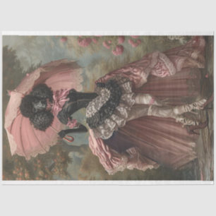 Standard Black Poodle Boho Vintage Decoupage Tissue Paper